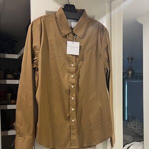 The Shirt by Rochelle Behrens Brown Button Down Shirt